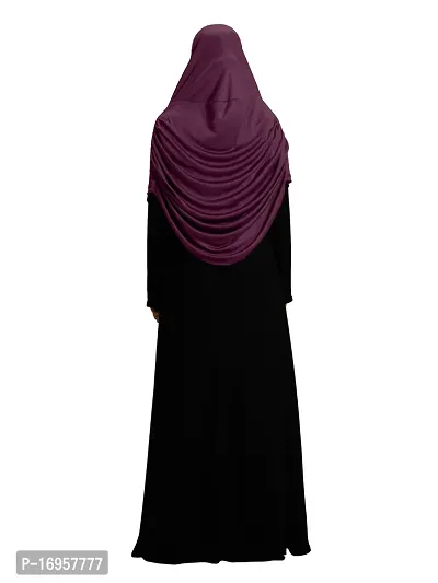 Mehar Hijab's Modest Women's Embellished with Glittering Stone Designs Stylish pleated Polycotton Feel Good Aasimah Hijab (Large, Wine)-thumb5