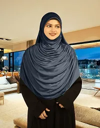Mehar Hijab's Glamour in Modesty Faeezah Frill Hijab Grey XL-thumb1