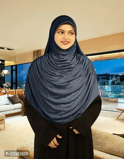 Mehar Hijab's Glamour in Modesty Faeezah Frill Hijab Grey XL-thumb2