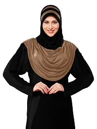 Mehar Hijab's Modest Women's Stylish Dual-Color Modest Fashion AFEEFA HIJAB D Wheat - Black X Large-thumb1