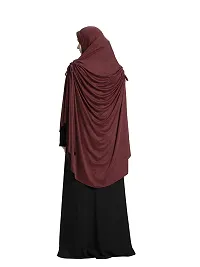 Mehar Hijab Women's Synthetic Ulema Drip Drop Hijab (D Maroon, XX-Large)-thumb1