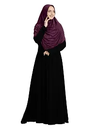 Mehar Hijab's Modest Women's Embellished with Glittering Stone Designs Stylish pleated Polycotton Feel Good Aasimah Hijab (X-Large, Wine)-thumb3