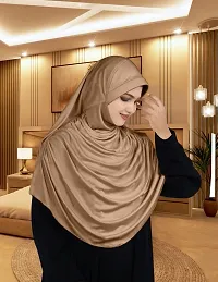 Mehar Hijab's Glamour in Modesty Faeezah Frill Hijab Dark Wheat XL-thumb1