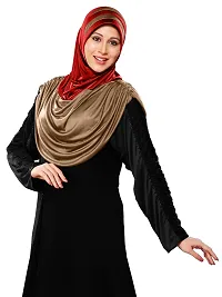 Mehar Hijab's Modest Women's Stylish Dual-Color Modest Fashion AFEEFA HIJAB D Wheat - D Maroon X Large-thumb2