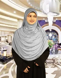 Mehar Hijab's Glamour in Modesty Faeezah Frill Hijab Silver XXL-thumb1