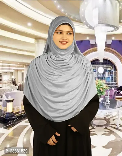 Mehar Hijab's Glamour in Modesty Faeezah Frill Hijab Silver XXL-thumb2