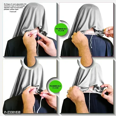Mehar Hijab's Glamour in Modesty Faeezah Frill Hijab Silver XL-thumb5