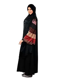 Mehar Hijab's Muslim Modest Women's Stylish Poly Cotton Solid Hijab ULEMA (Black, XX-Large)-thumb2