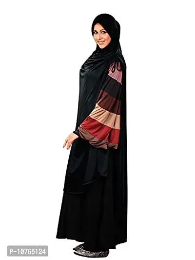 Mehar Hijab's Muslim Modest Women's Stylish Poly Cotton Solid Hijab ULEMA (Black, XX-Large)-thumb3