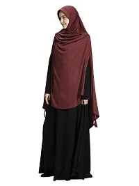 Mehar Hijab Women's Synthetic Ulema Drip Drop Hijab (D Maroon, XX-Large)-thumb2