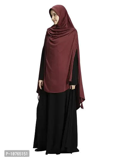 Mehar Hijab Women's Synthetic Ulema Drip Drop Hijab (D Maroon, XX-Large)-thumb3