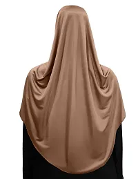 Mehar Hijab's Glamour in Modesty Faeezah Frill Hijab Dark Wheat XL-thumb3