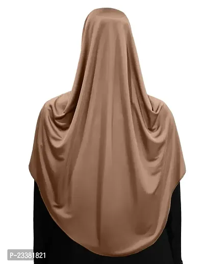 Mehar Hijab's Glamour in Modesty Faeezah Frill Hijab Dark Wheat XL-thumb4