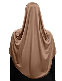 Mehar Hijab's Glamour in Modesty Faeezah Frill Hijab Dark Wheat XXL-thumb3