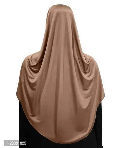 Mehar Hijab's Glamour in Modesty Faeezah Frill Hijab Dark Wheat XXL-thumb4