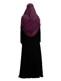 Mehar Hijab's Modest Women's Embellished with Glittering Stone Designs Stylish pleated Polycotton Feel Good Aasimah Hijab (X-Large, Wine)-thumb4