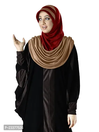 Mehar Hijab's Modest Women's Stylish Dual-Color Modest Fashion AFEEFA HIJAB D Wheat - D Maroon X Large