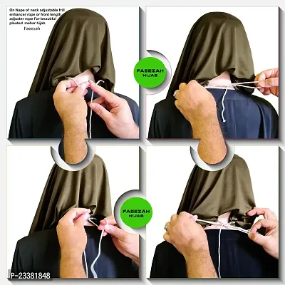 Mehar Hijab's Glamour in Modesty Faeezah Frill Hijab Olive XL-thumb5