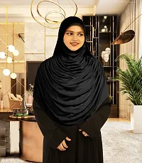 Mehar Hijab's Glamour in Modesty Faeezah Frill Hijab Black XXL-thumb1