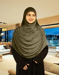 Mehar Hijab's Glamour in Modesty Faeezah Frill Hijab Olive XL-thumb1