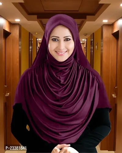 Mehar Hijab's Glamour in Modesty Faeezah Frill Hijab Wine XL-thumb0