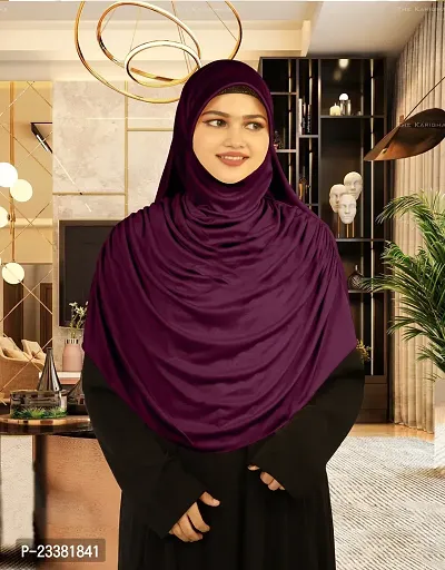Mehar Hijab's Glamour in Modesty Faeezah Frill Hijab Wine XL-thumb2