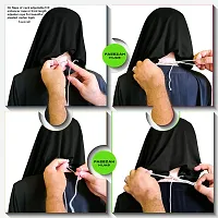 Mehar Hijab's Glamour in Modesty Faeezah Frill Hijab Black XXL-thumb4