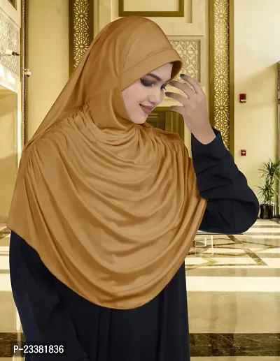 Mehar Hijab's Glamour in Modesty Faeezah Frill Hijab Gold XL-thumb2