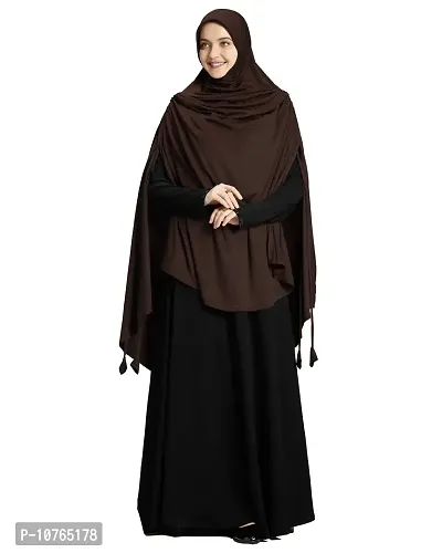 Mehar Hijab Women's Synthetic Ulema Drip Drop Hijab (Cocco, XX-Large)-thumb0