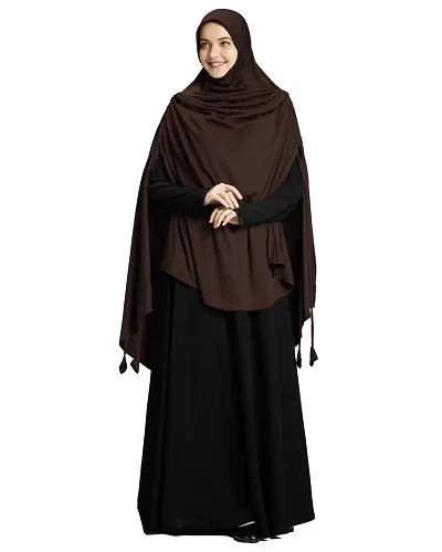 Mehar Hijab Women's Synthetic Ulema Drip Drop Hijab (D Maroon, XX-Large)