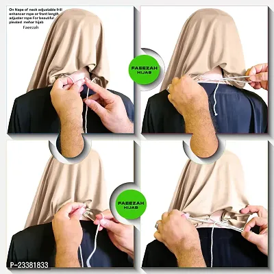Mehar Hijab's Glamour in Modesty Faeezah Frill Hijab Wheat XXL-thumb5