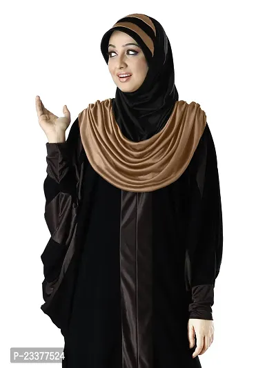 Mehar Hijab's Modest Women's Stylish Dual-Color Modest Fashion AFEEFA HIJAB D Wheat - Black X Large