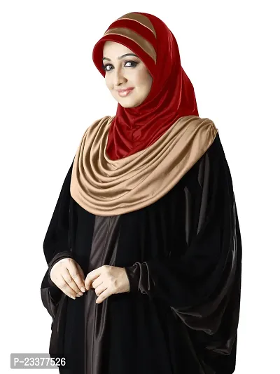 Mehar Hijab's Modest Women's Stylish Dual-Color Modest Fashion AFEEFA HIJAB D Wheat - D Maroon X Large-thumb4