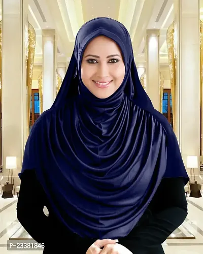 Mehar Hijab's Glamour in Modesty Faeezah Frill Hijab Navy Blue XXL