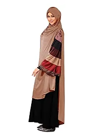 Mehar Hijab's Muslim Modest Women's Stylish Poly Cotton Solid Hijab ULEMA (Dark wheat, XX-Large)-thumb1