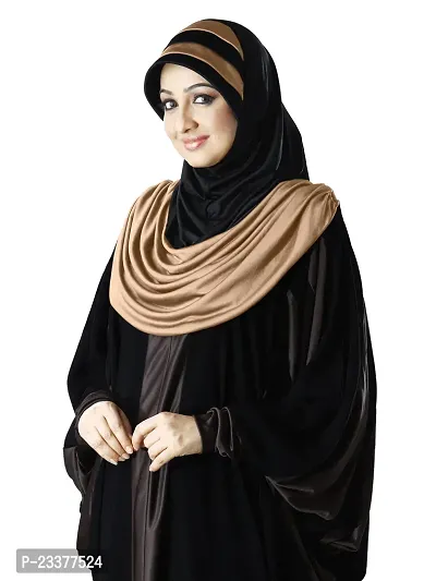 Mehar Hijab's Modest Women's Stylish Dual-Color Modest Fashion AFEEFA HIJAB D Wheat - Black X Large-thumb4