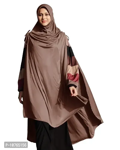 Mehar Hijab's Modest Women's stylish Solid Polycotton Soft feel good fabric Side Slit &Tie Ulema Hijab Free Size (Dark Wheat)