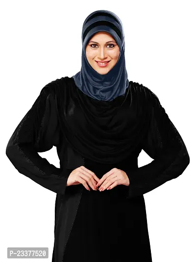 Mehar Hijab's Modest Women's Stylish Dual-Color Modest Fashion AFEEFA HIJAB Black-Grey X Large-thumb2