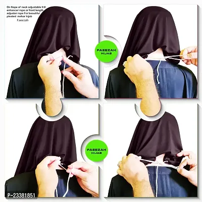 Mehar Hijab's Glamour in Modesty Faeezah Frill Hijab Wildberry XXL-thumb4