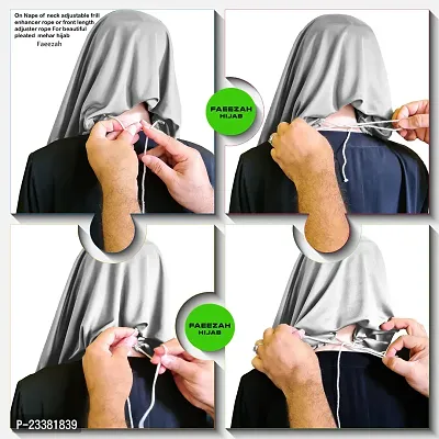 Mehar Hijab's Glamour in Modesty Faeezah Frill Hijab Silver XXL-thumb5