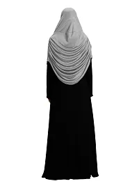 Mehar Hijab's Modest Women's Embellished with Glittering Stone Designs Stylish pleated Polycotton Feel Good Aasimah Hijab (XX-Large, Silver)-thumb4