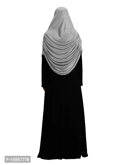 Mehar Hijab's Modest Women's Embellished with Glittering Stone Designs Stylish pleated Polycotton Feel Good Aasimah Hijab (XX-Large, Silver)-thumb5
