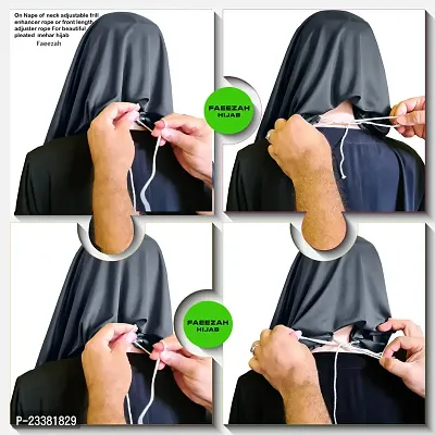 Mehar Hijab's Glamour in Modesty Faeezah Frill Hijab Grey XL-thumb5