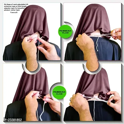 Mehar Hijab's Glamour in Modesty Faeezah Frill Hijab Coffee XL-thumb5