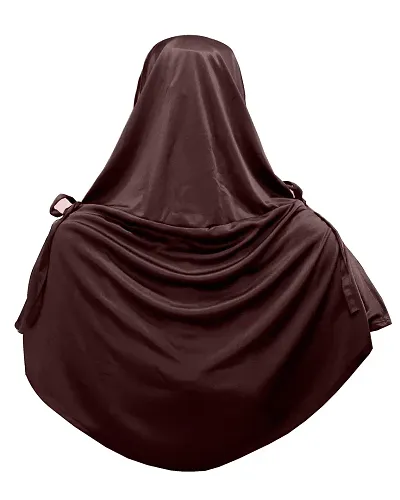 mehar hijab Modest Women's stylish Side Slit &Tie Solid Polycotton Soft feel good fabric Rania Hijab XL (Cocco)
