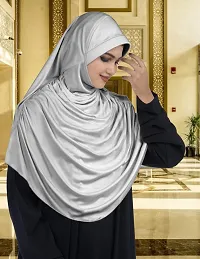 Mehar Hijab's Glamour in Modesty Faeezah Frill Hijab Silver XL-thumb3