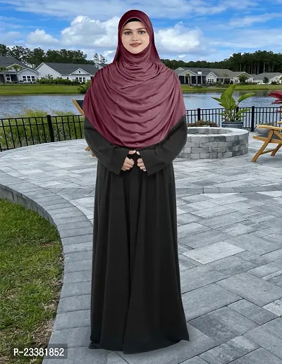 Mehar Hijab's Glamour in Modesty Faeezah Frill Hijab Coffee XL-thumb3