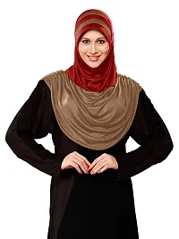 Mehar Hijab's Modest Women's Stylish Dual-Color Modest Fashion AFEEFA HIJAB D Wheat - D Maroon X Large-thumb1