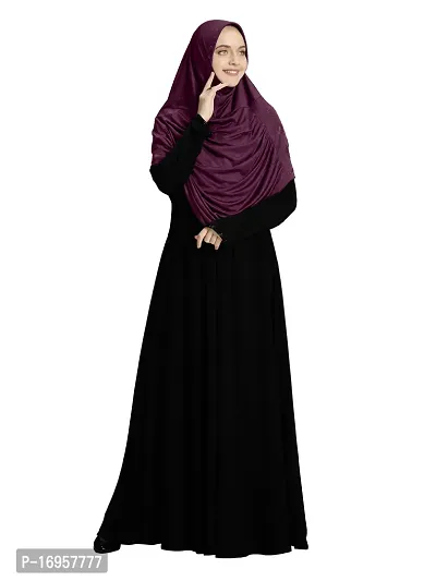 Mehar Hijab's Modest Women's Embellished with Glittering Stone Designs Stylish pleated Polycotton Feel Good Aasimah Hijab (Large, Wine)-thumb4