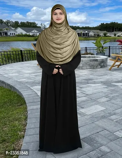 Mehar Hijab's Glamour in Modesty Faeezah Frill Hijab Olive XL-thumb3